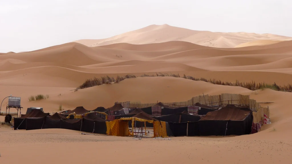 Berber camp in the dunes