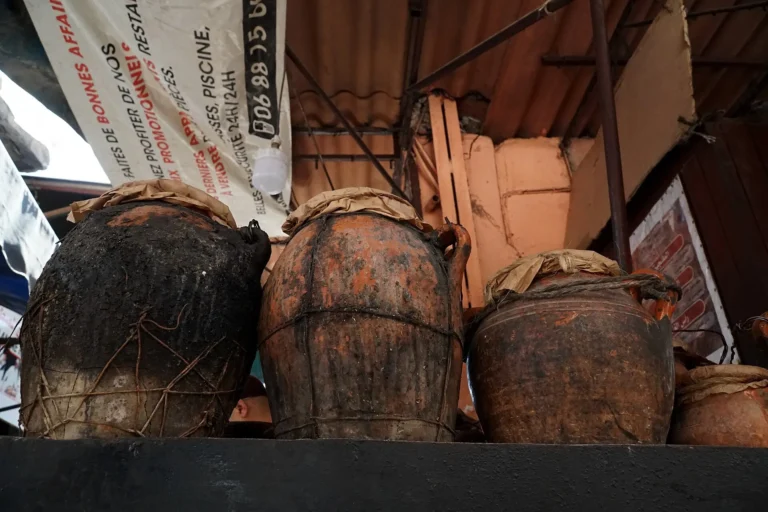 Tanjia pots in a shop in the Marrakech medina