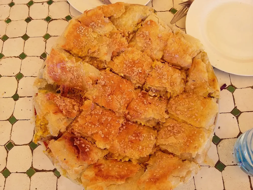 Moroccan pastilla pie, a Fez speciality