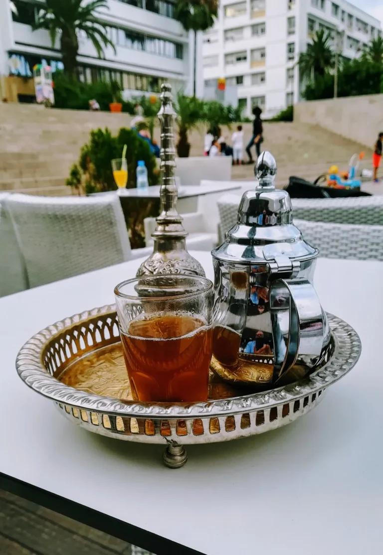 Traditional mint tea tray