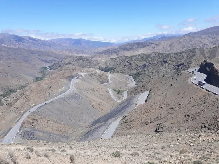Tizi n’Tichka pass road in the High Atlas