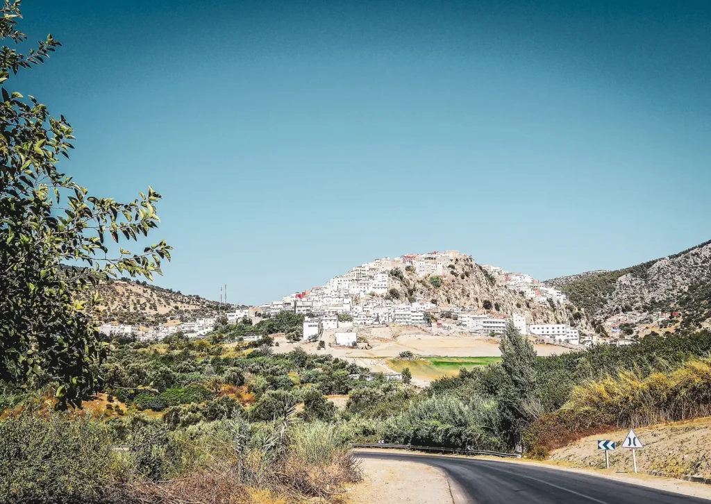 The holy town of Moulay Idriss Zerhoun on its hill